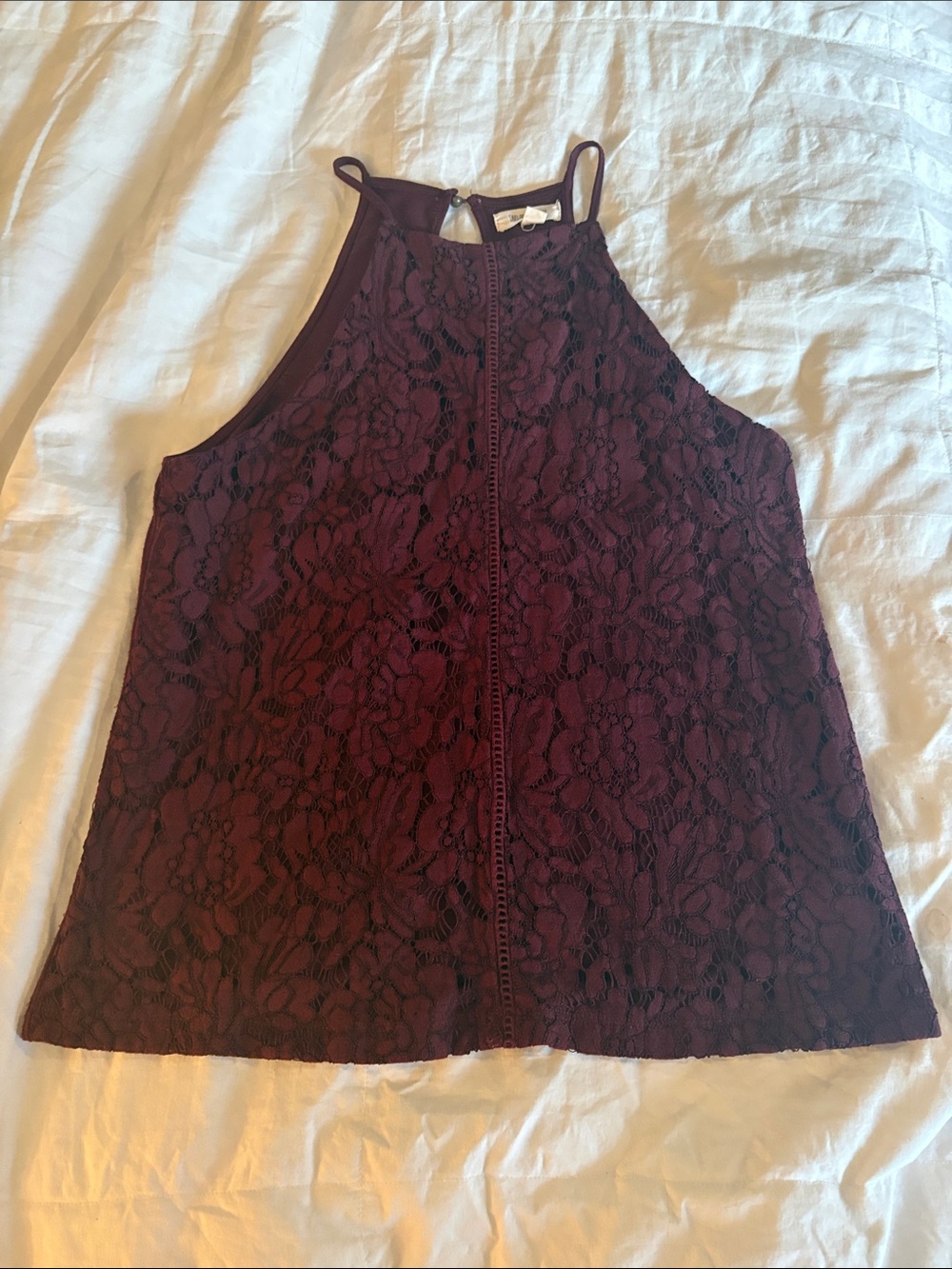 Taylor & Sage Burgundy Lace Halter Camisole